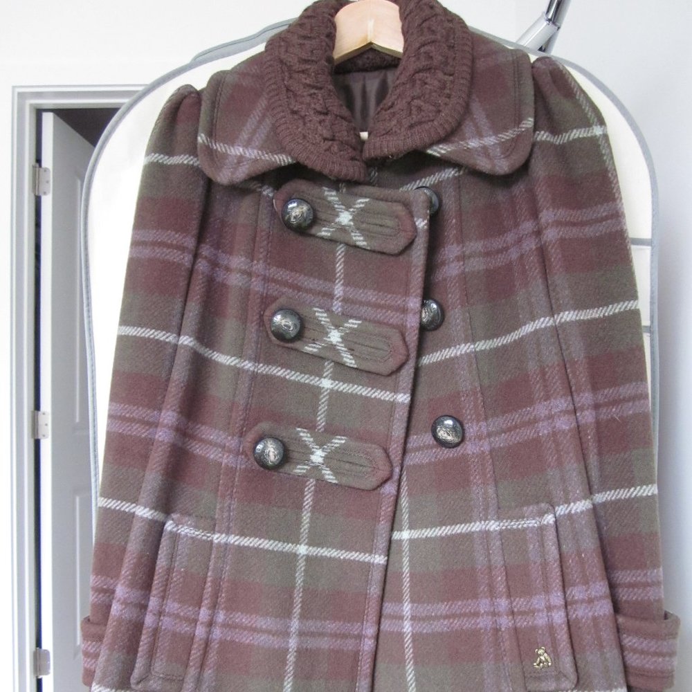 Teenie Weenie Luxury Fuzzy Bear Coat with removable collar